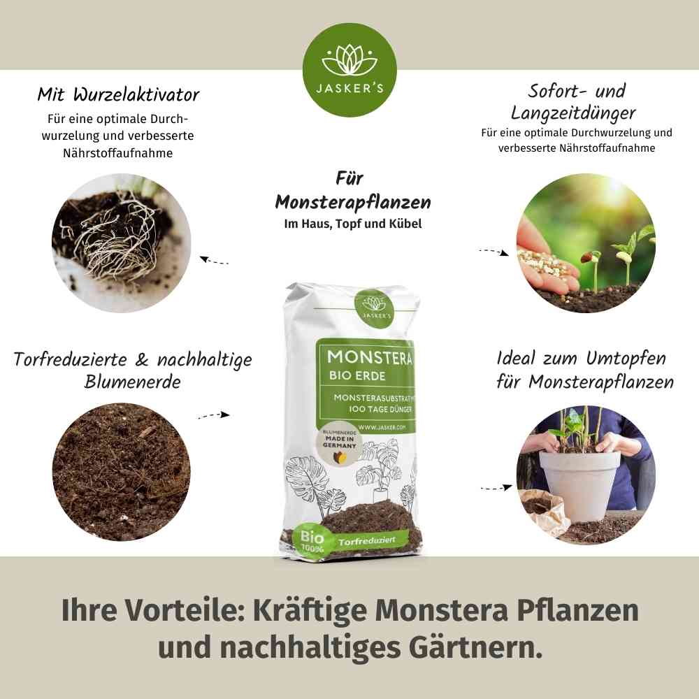 Monstera Erde 20 L - Bio Grünpflanzen Erde für Monstera Pflanzen