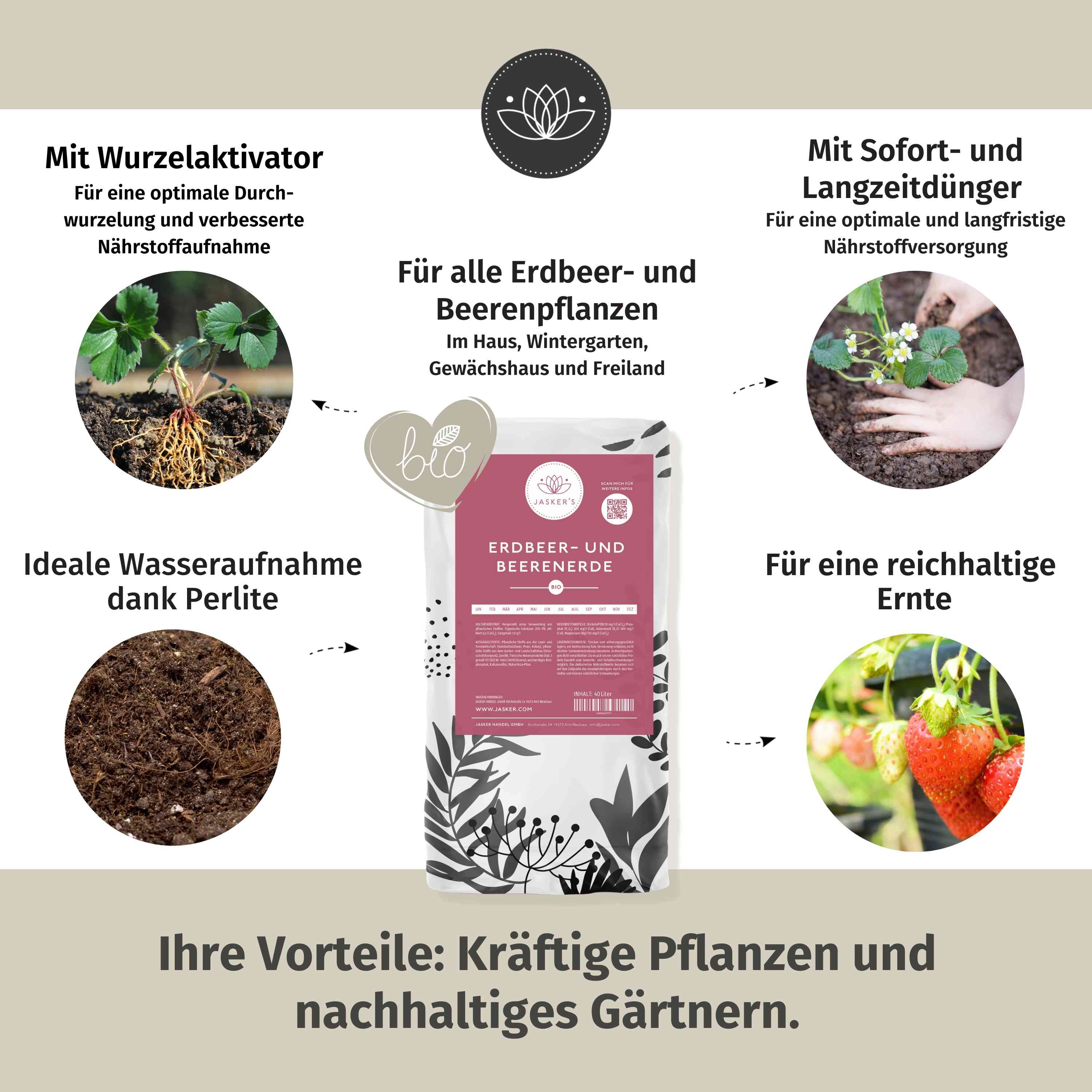 Erdbeererde Bio für schmackhafte Früchte - 10L