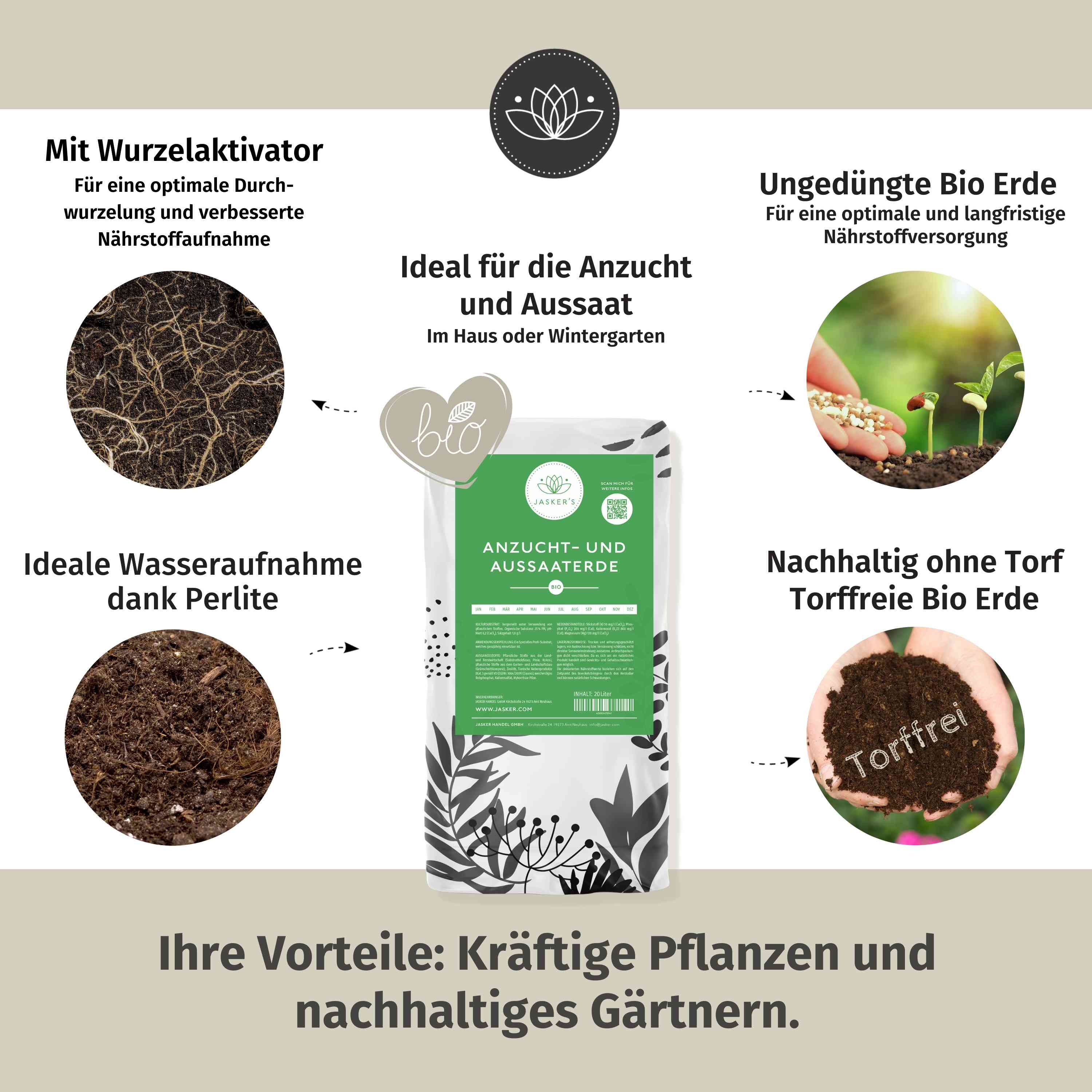 Anzuchterde Bio 10 L - Aussaaterde für Stecklinge & Samen