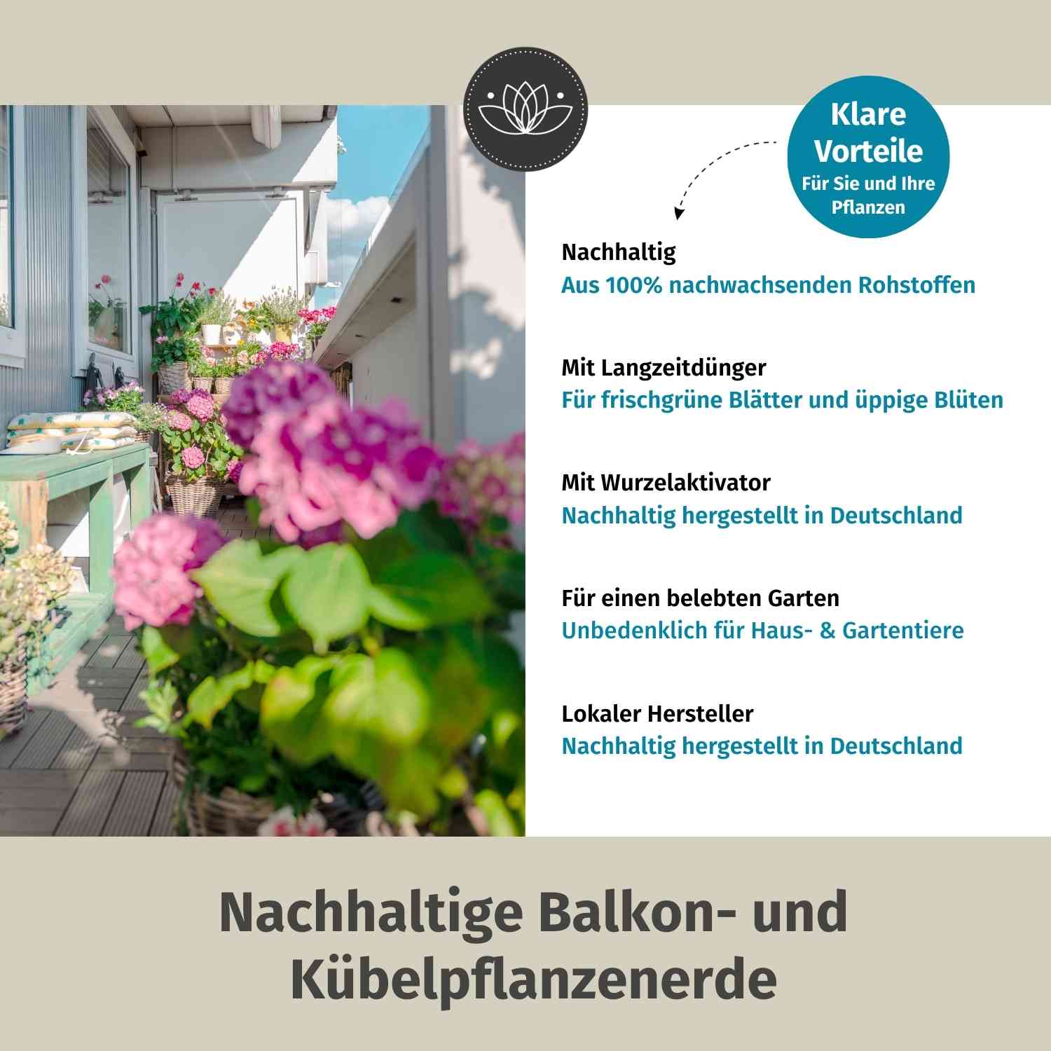 Blumenerde für Balkon- und Kübelpfanzen - 10L