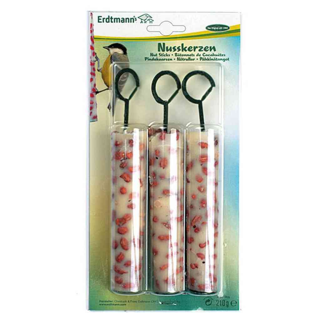 Erdtmann 3 Nusskerzen auf Schale