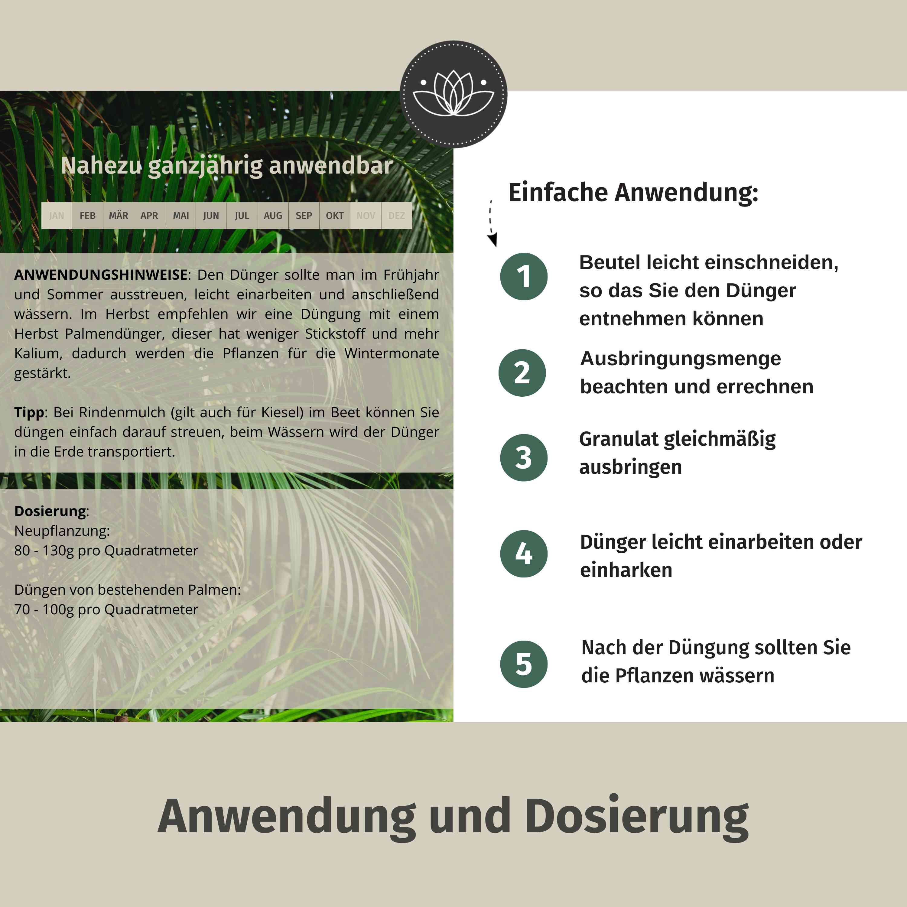 Palmen Dünger Granulat 3Kg - Für alle Palmen-Arten