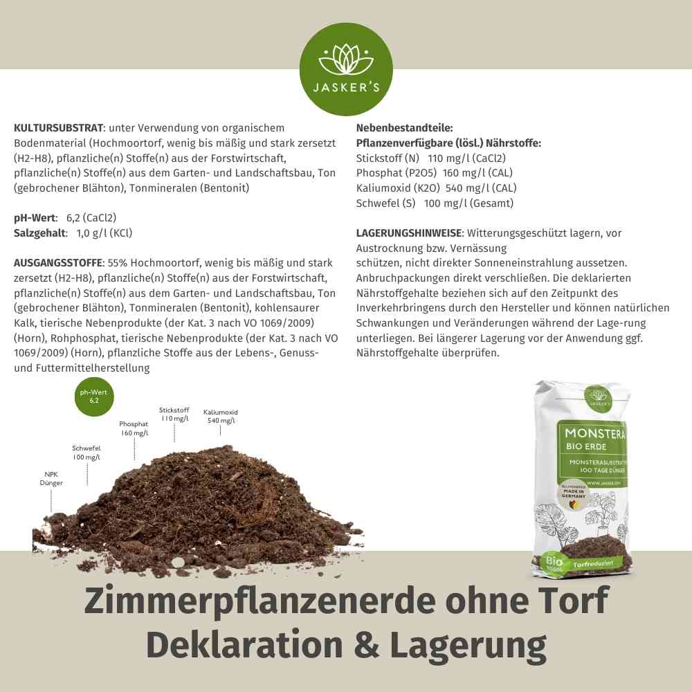 Monstera Erde 20 L - Bio Grünpflanzen Erde für Monstera Pflanzen