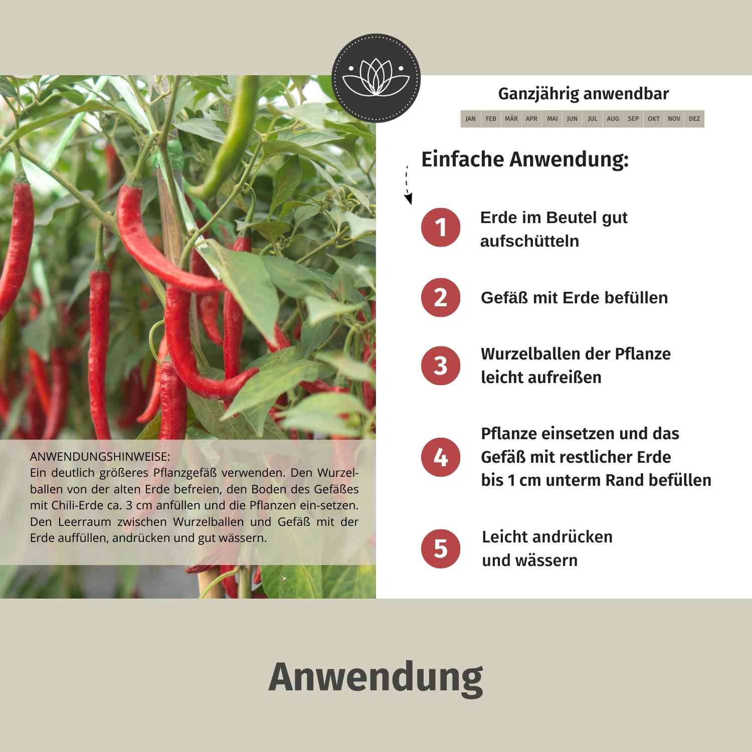Chilierde Bio 60L - Erde für Chilis