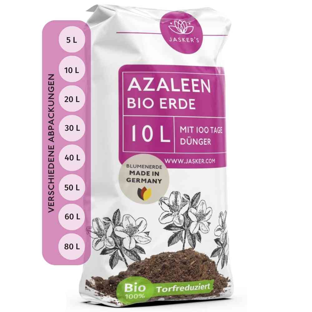 Azaleenerde Bio 10 L - Saure Erde mit 20% weniger Torf für Moorbeetpflanzen - Rhododendronerde