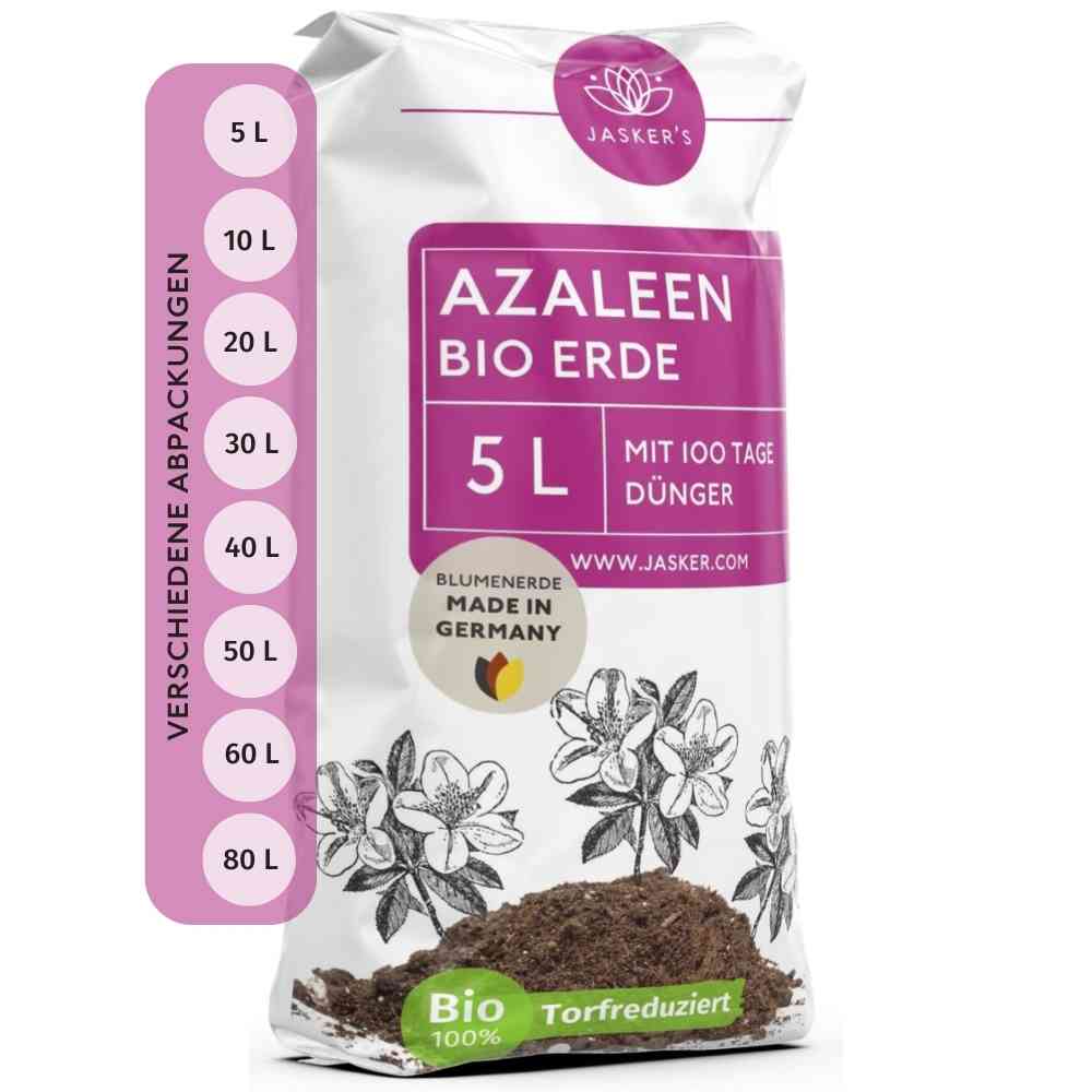 Azaleenerde Bio 5 L - Saure Erde mit 20% weniger Torf für Moorbeetpflanzen - Rhododendronerde
