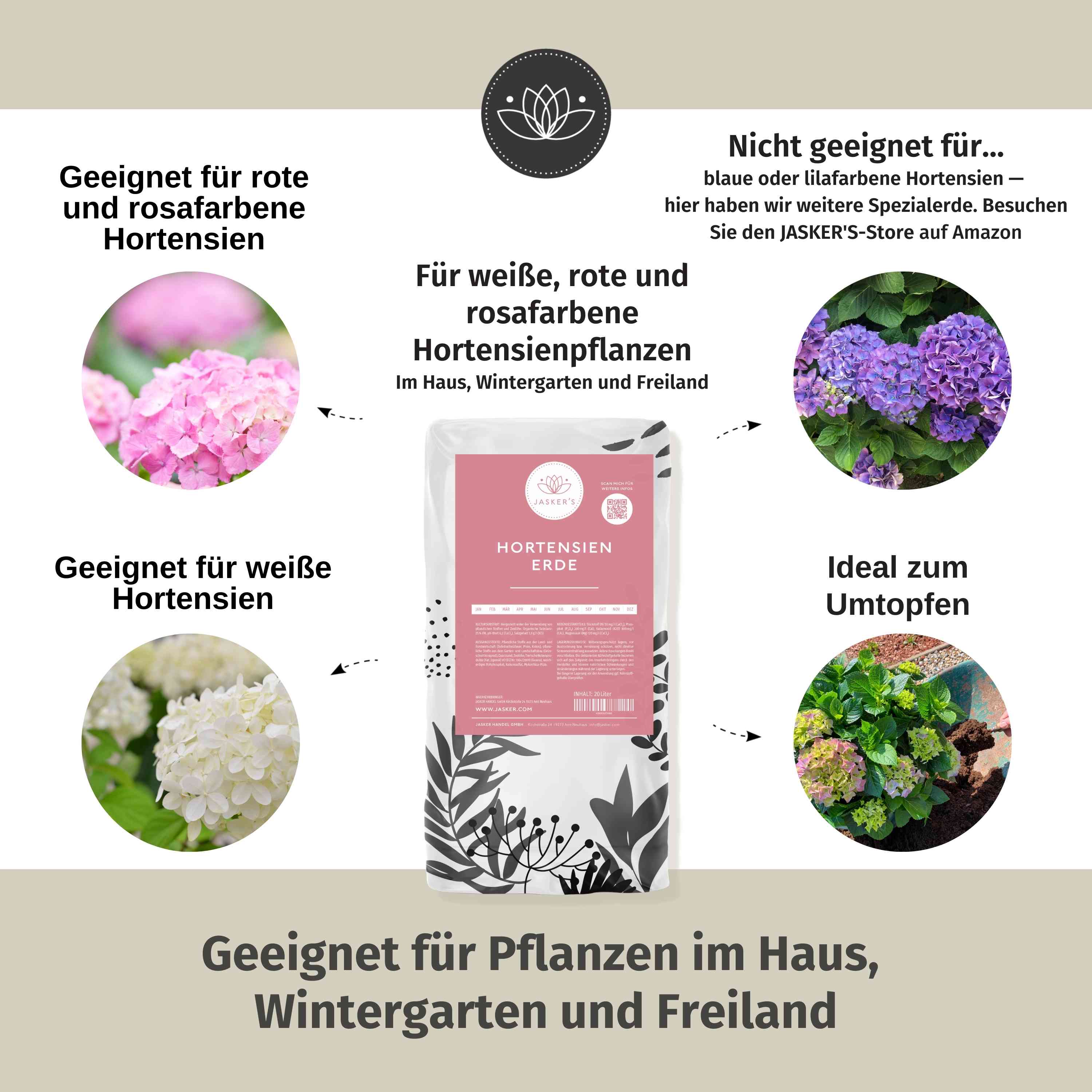 Bio Hortensienerde 50L Rot/Weiß