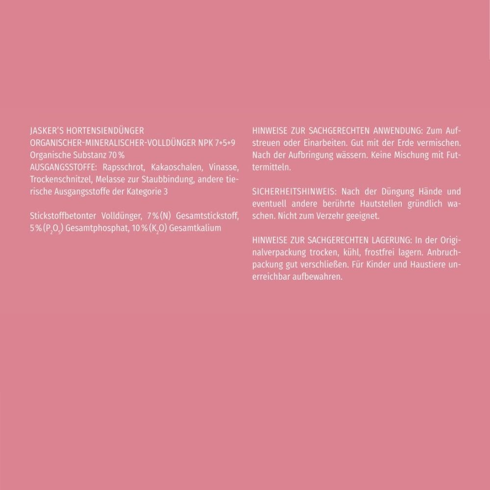 Hortensien Dünger - Dünger für alle Hortensienarten - 900g ca. 15 Pflanzen