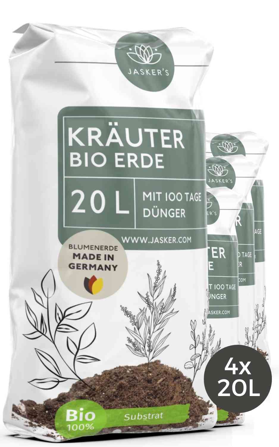 Kräutererde 80 L (4x20L) - Erde für Kräuter