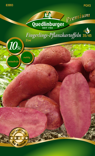 Pflanzkartoffel Fingerlings Zoe mehlig- rot