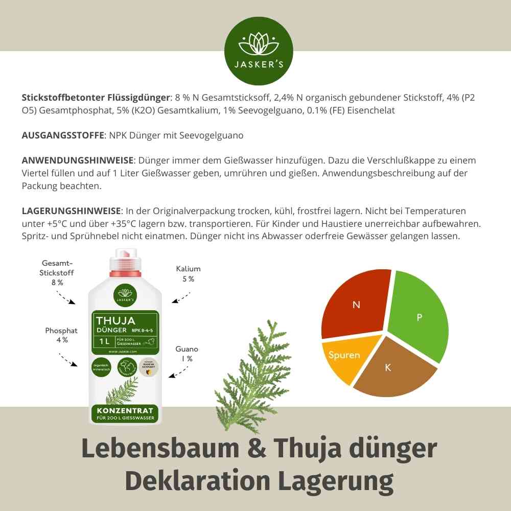 Thuja Dünger flüssig 2 Liter Konzentrat - Flüssigdünger für Koniferen