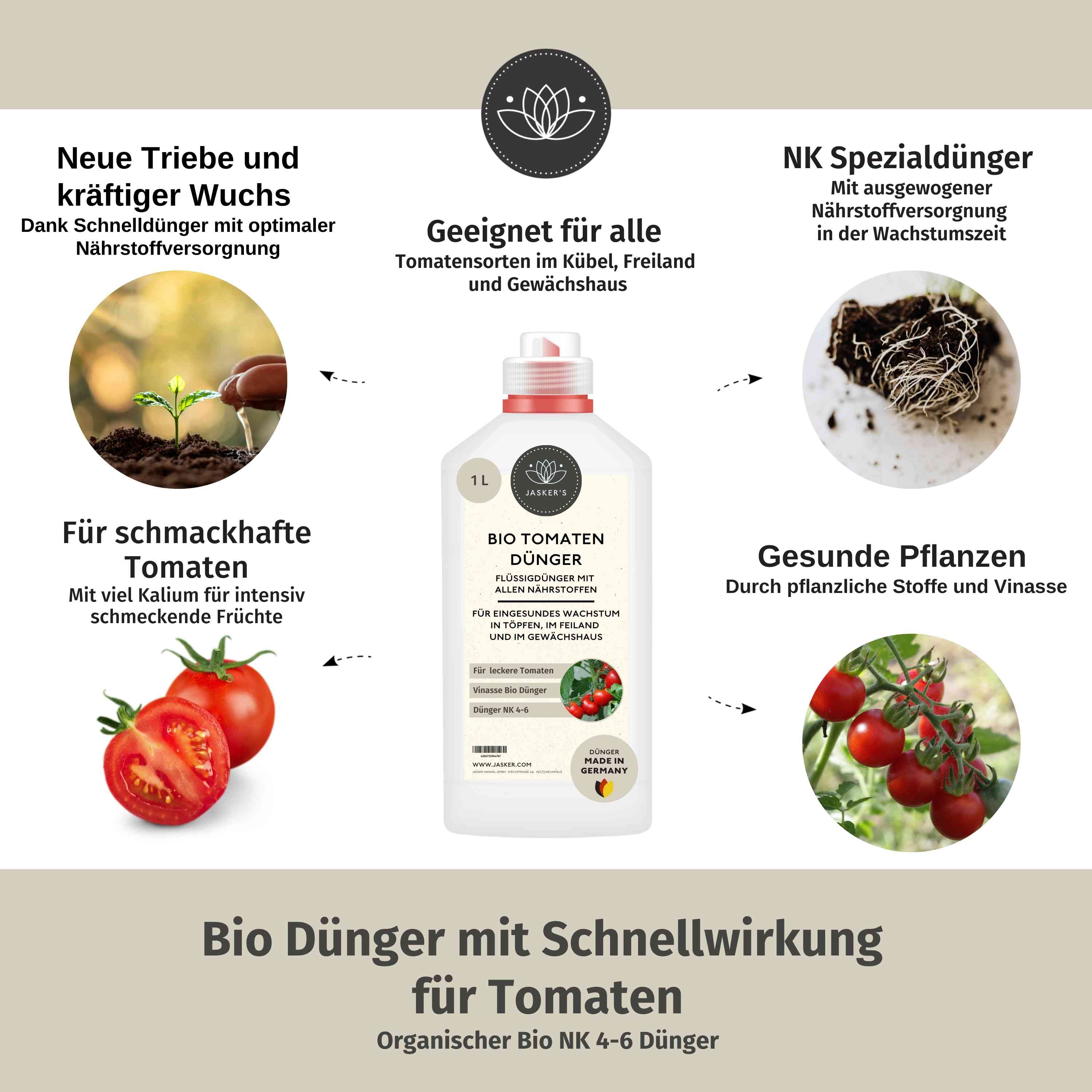 Bio Tomatendünger flüssig 1 Liter - Flüssigdünger für Tomaten