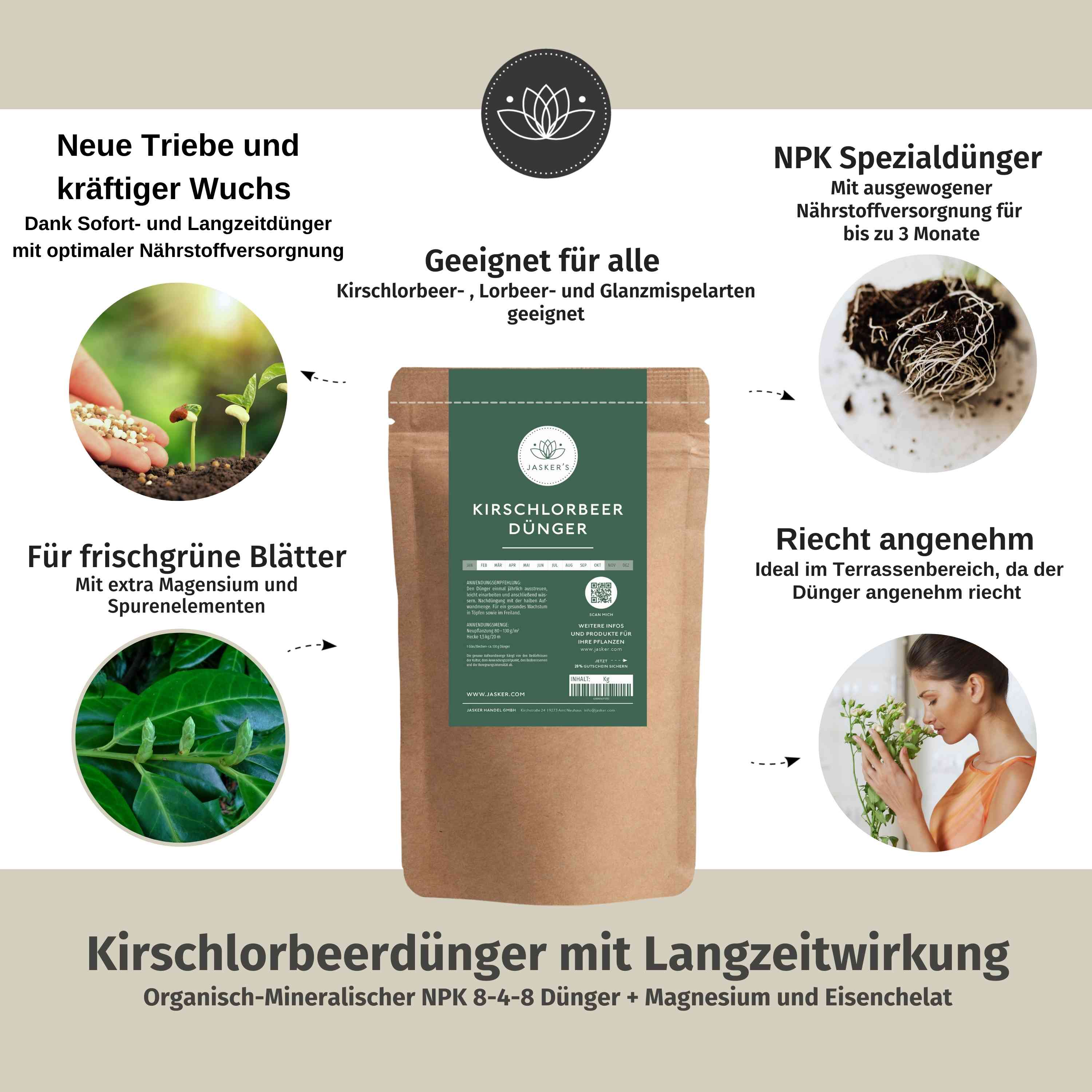 Kirschlorbeer Dünger Bio 900g - Für Alle Kirschlorbeer-Arten