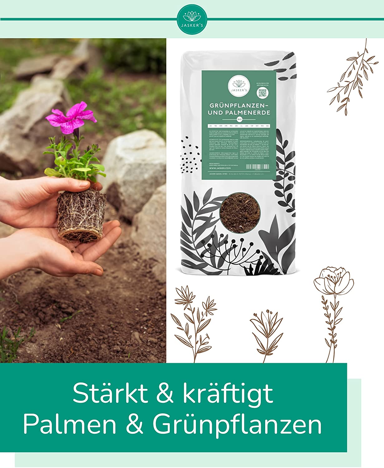 SPARSET Palmenerde Bio + 250ml Palmendünger | Premium Blumenerde Für Palmen
