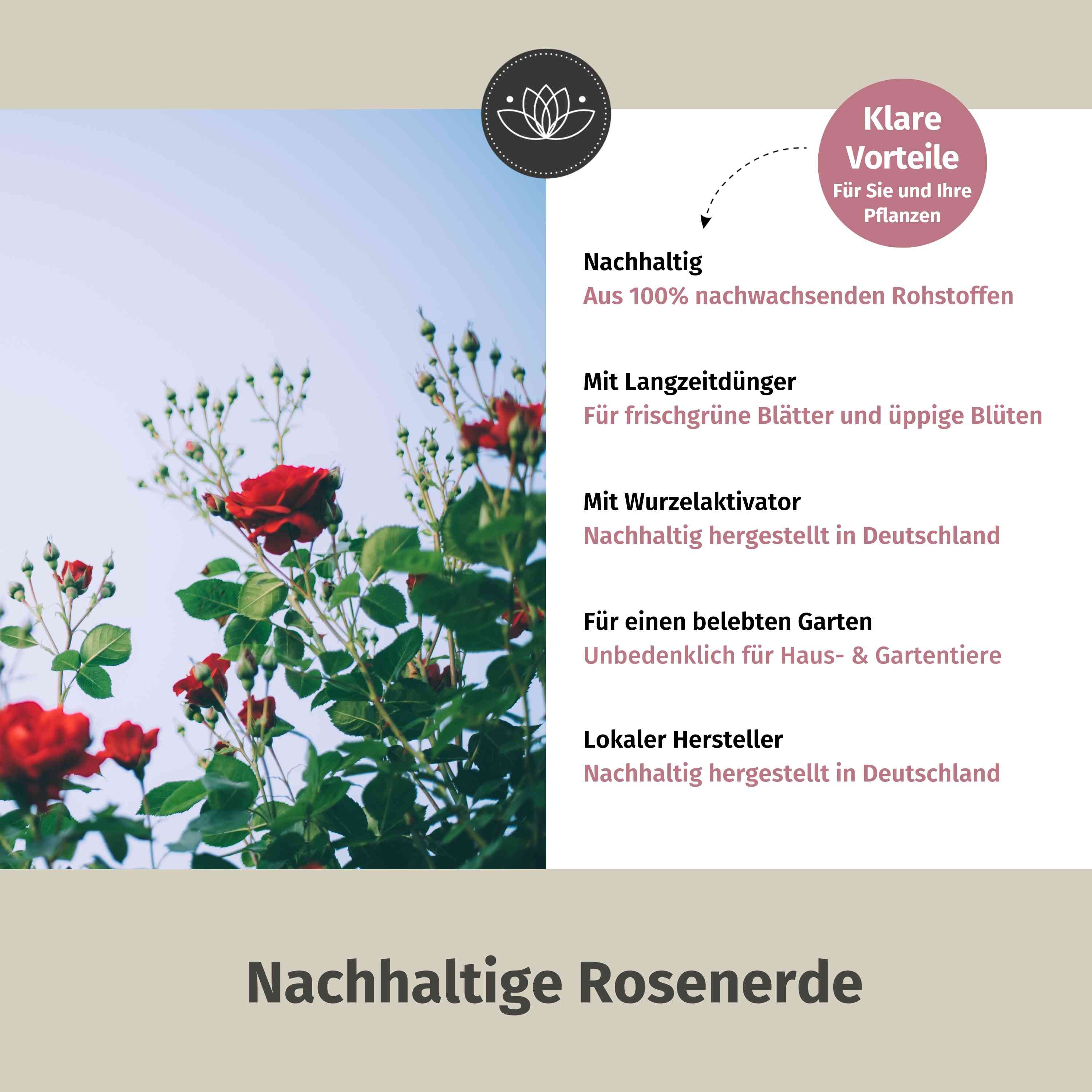 Rosenerde Bio 40 Liter - Blumenerde für Rosen - Erde für Rosen kaufen