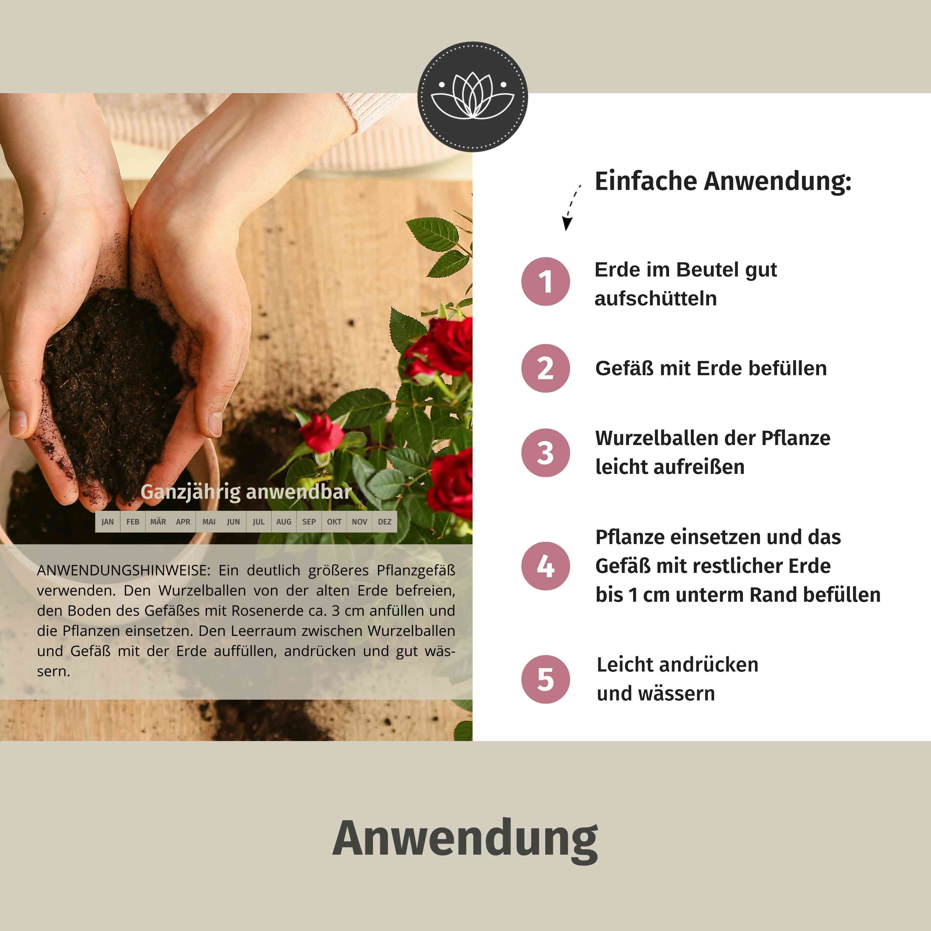 Rosenerde Bio 40 Liter - Blumenerde für Rosen - Erde für Rosen kaufen