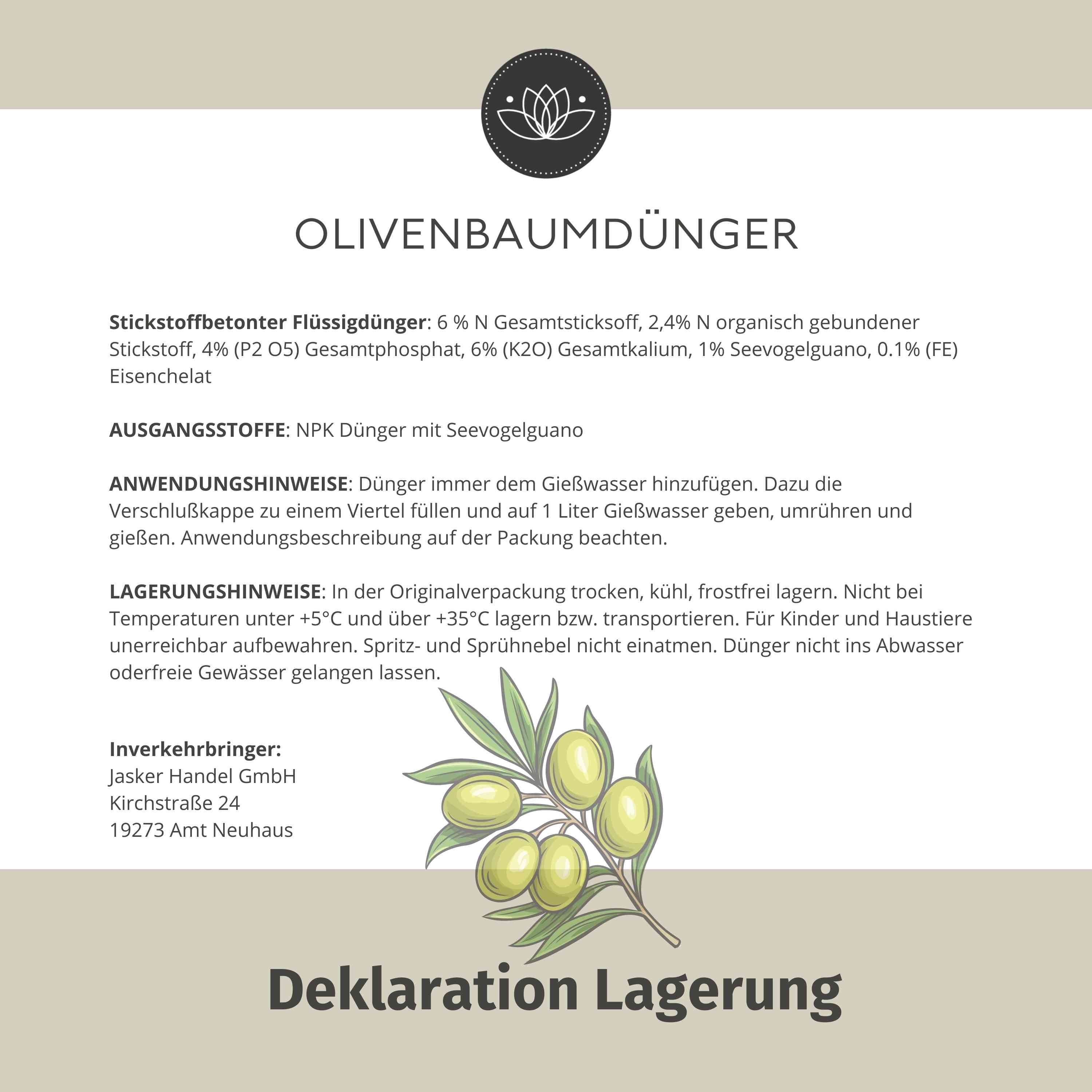 Olivenbaum Dünger flüssig 3 Liter - Oliven Dünger - Dünger für Olivenbaum