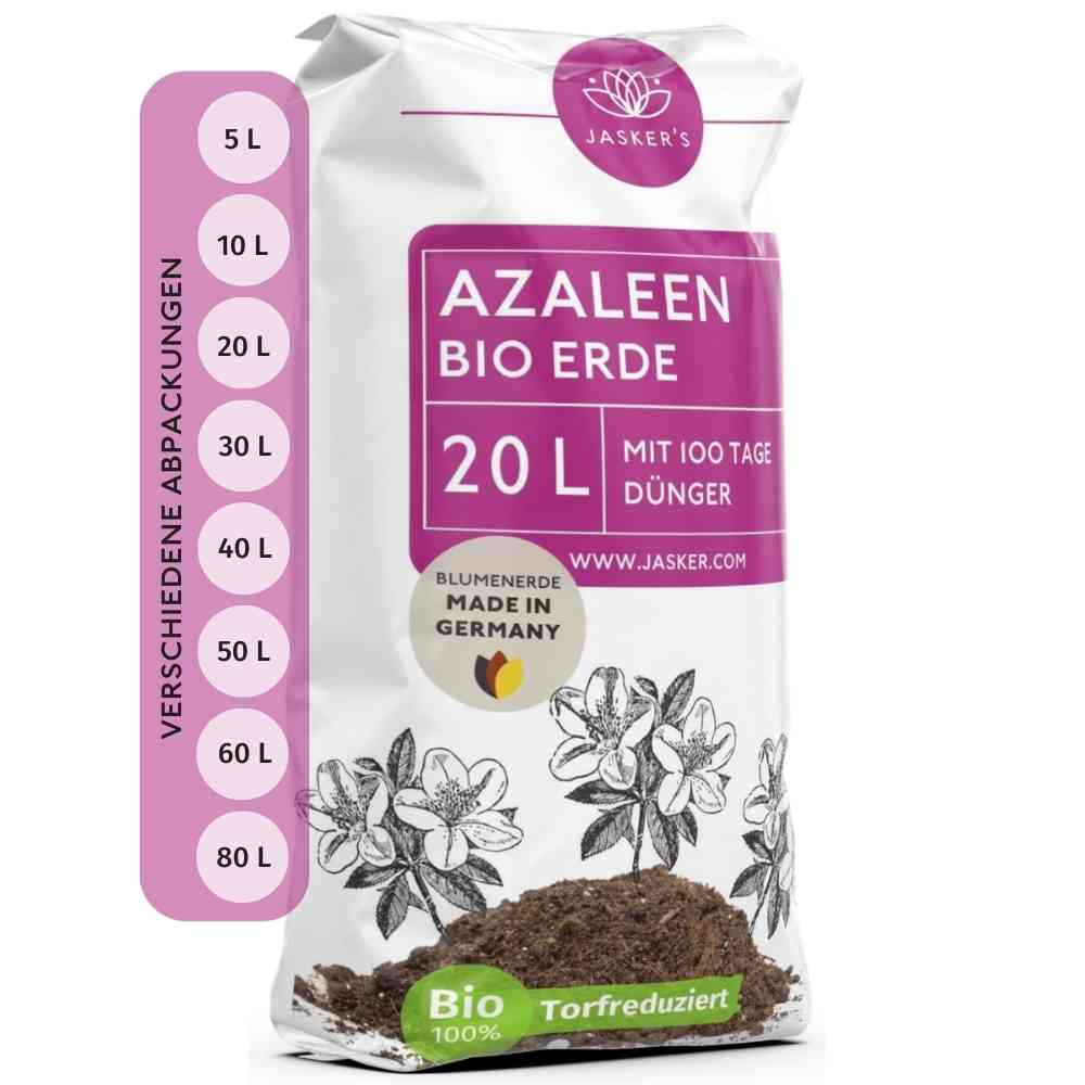 Azaleenerde Bio 20 L - Saure Erde mit 20% weniger Torf für Moorbeetpflanzen - Rhododendronerde