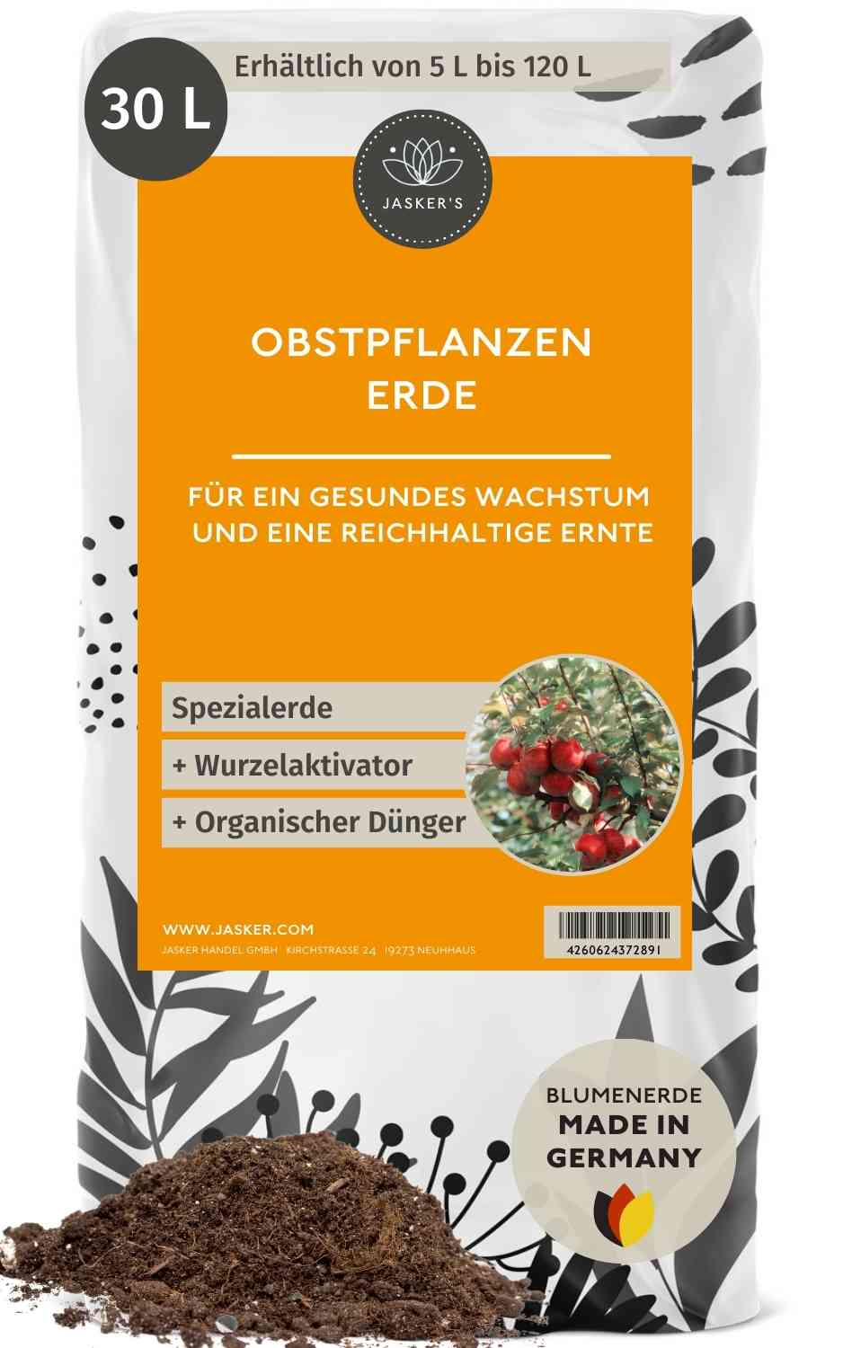 Bio Erde für Obstpflanzen & Obsterde 30 L