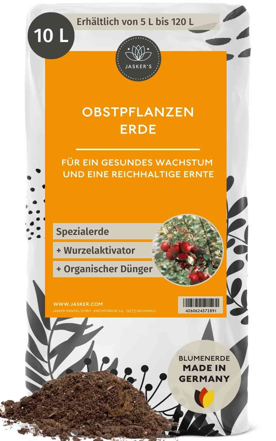 Bio Erde für Obstpflanzen & Obsterde 10 L